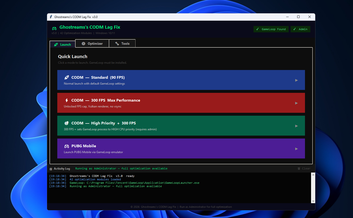 CODM GameLoop 300 FPS Optimizer